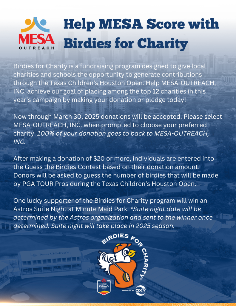 Help MESA Score with Birdies for Charity